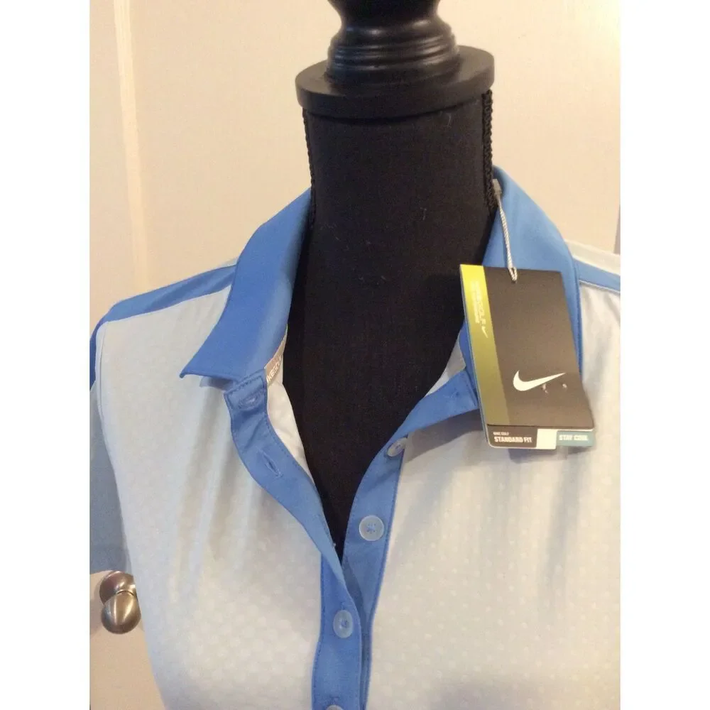 NEW NWT Nike Golf Tour Performance Powder Blue Short Sleeve Women's Size Medium